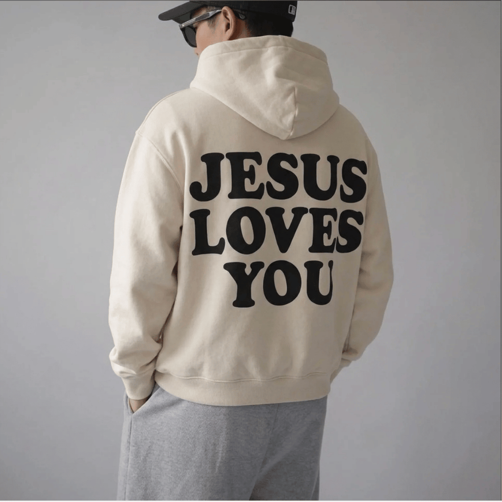 Sudadera UNISEX JESUS LOVE YOU BLANCO