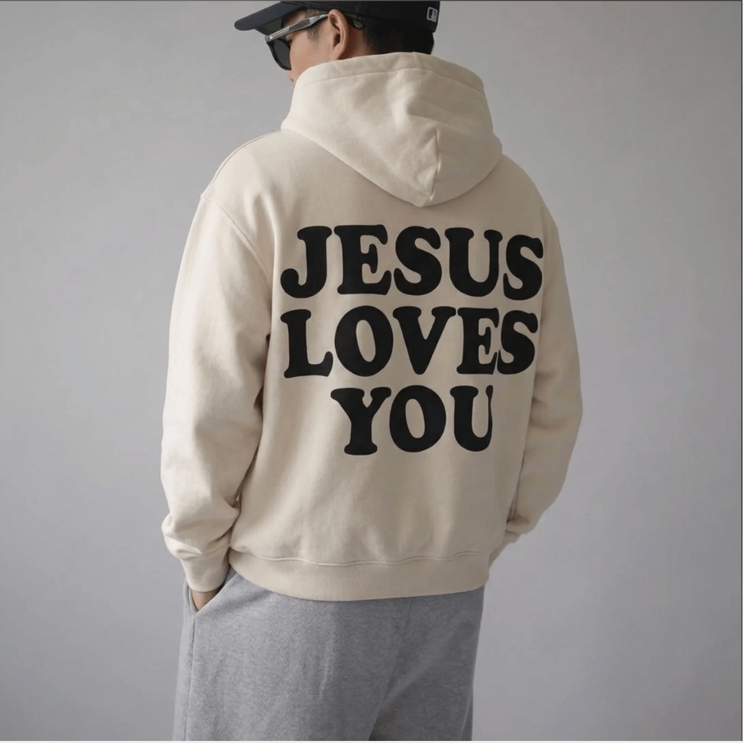Sudadera UNISEX JESUS LOVE YOU BLANCO