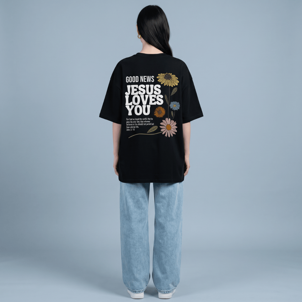 Tshirt oversized GOOD NEWS LOVES YOU / MUJER