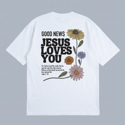 Tshirt oversized GOOD NEWS LOVES YOU / MUJER