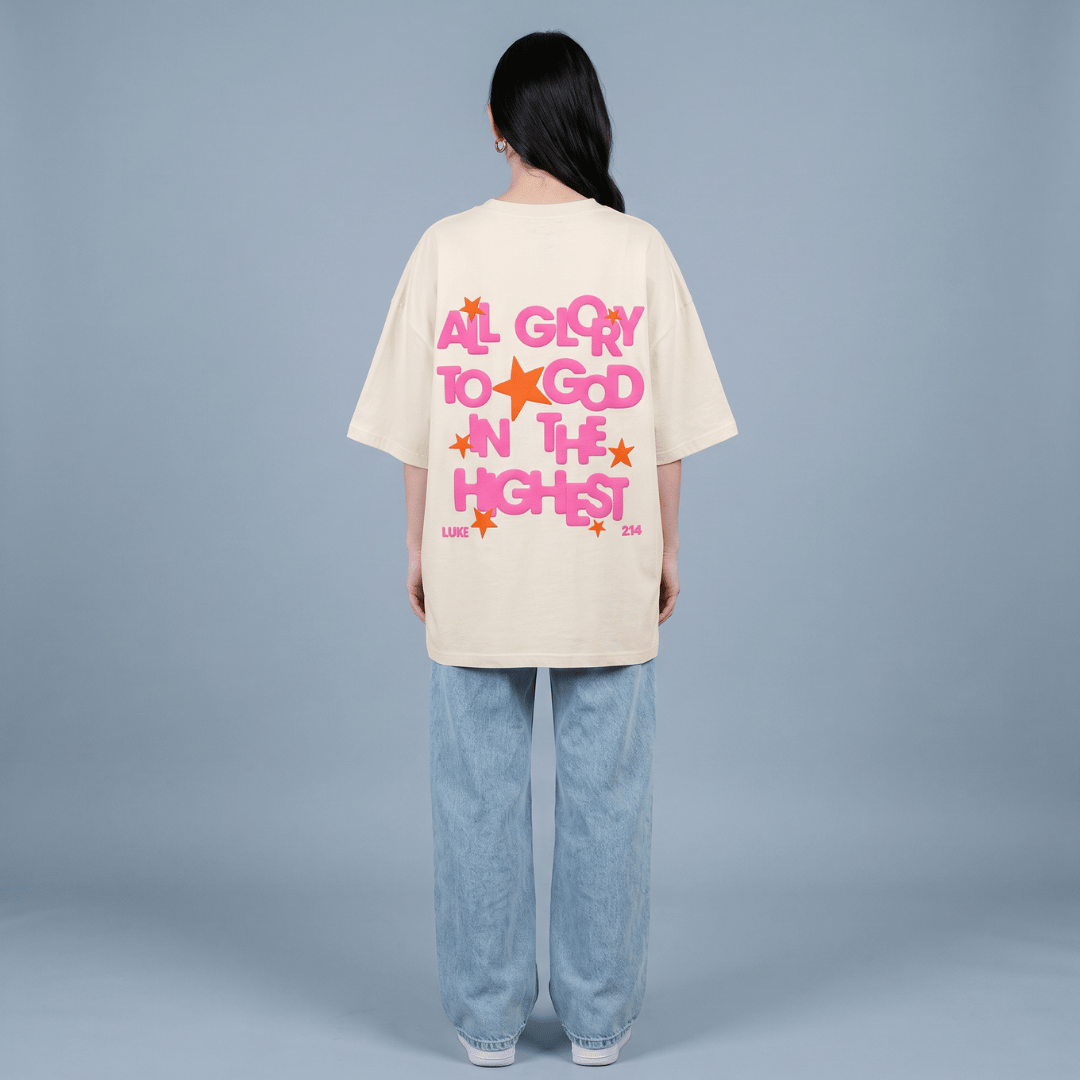 Tshirt oversized AL GLORY TO GOD / MUJER