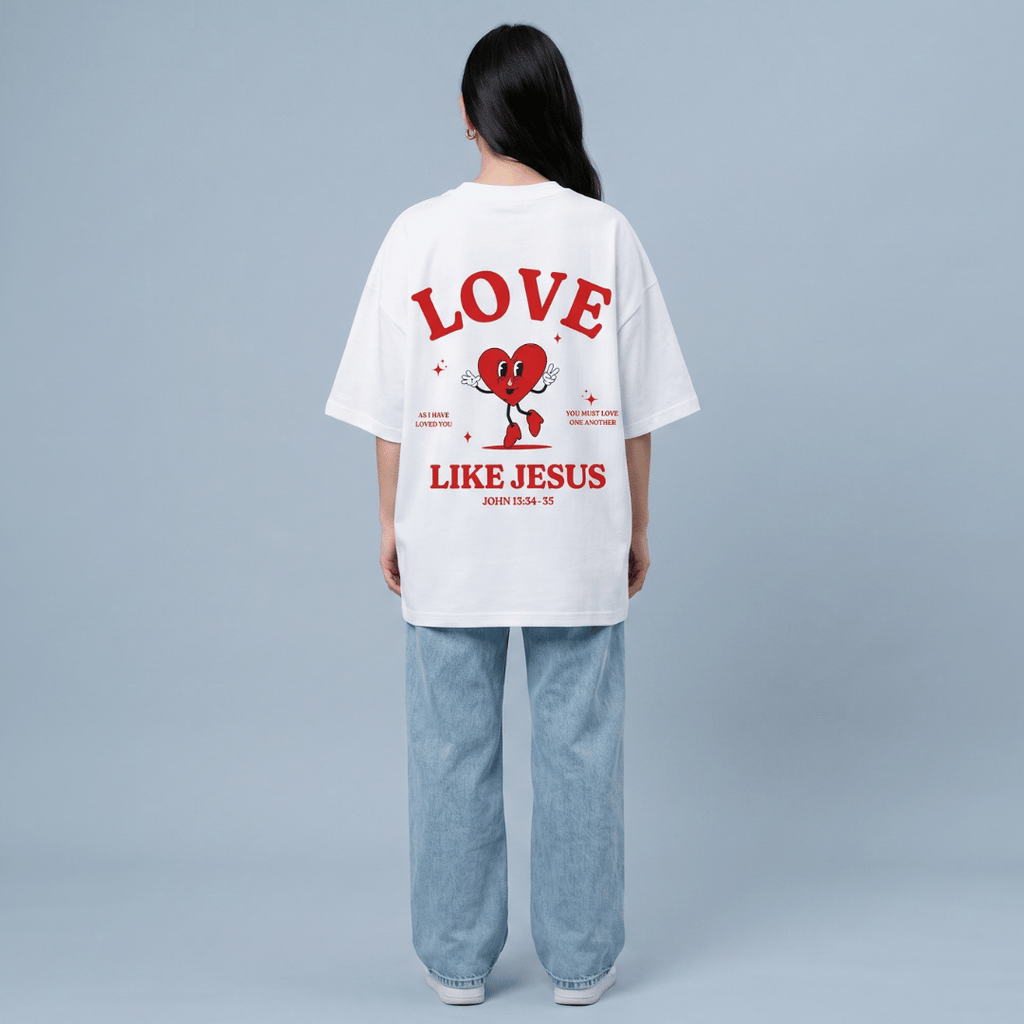 Tshirt oversized LOVE LIKE JESUS / MUJER