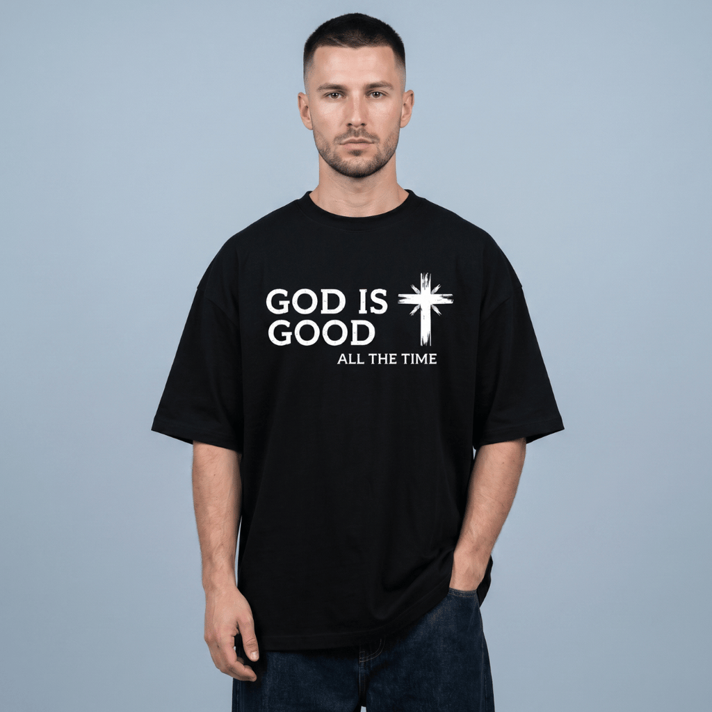 Tshirt oversized- NEGRA GOD IS GOD ALL THE TIME / HOMBRE