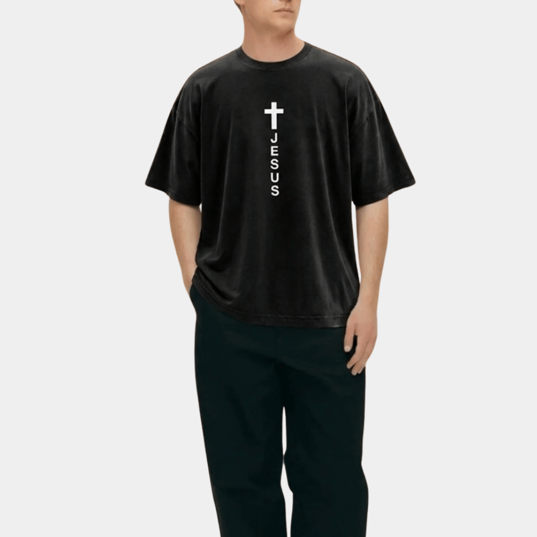 Tshirt- NEGRA CRUZ JESUS / HOMBRE