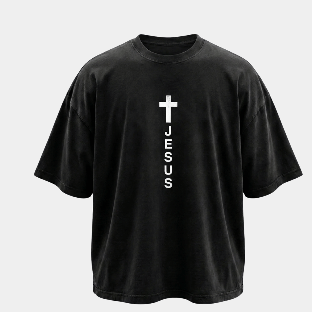 Tshirt- NEGRA CRUZ JESUS / HOMBRE