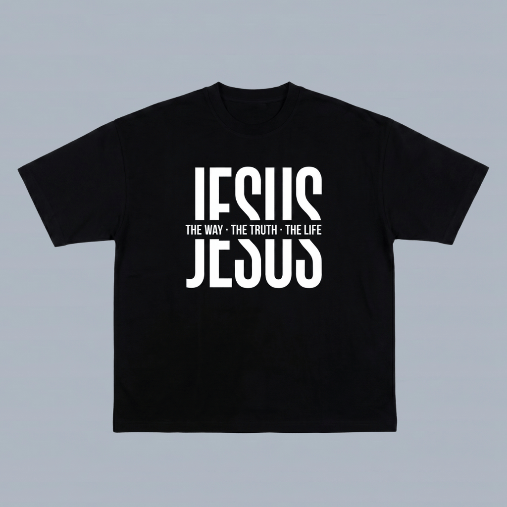 Tshirt oversized- NEGRA JESUS THE WAY / HOMBRE