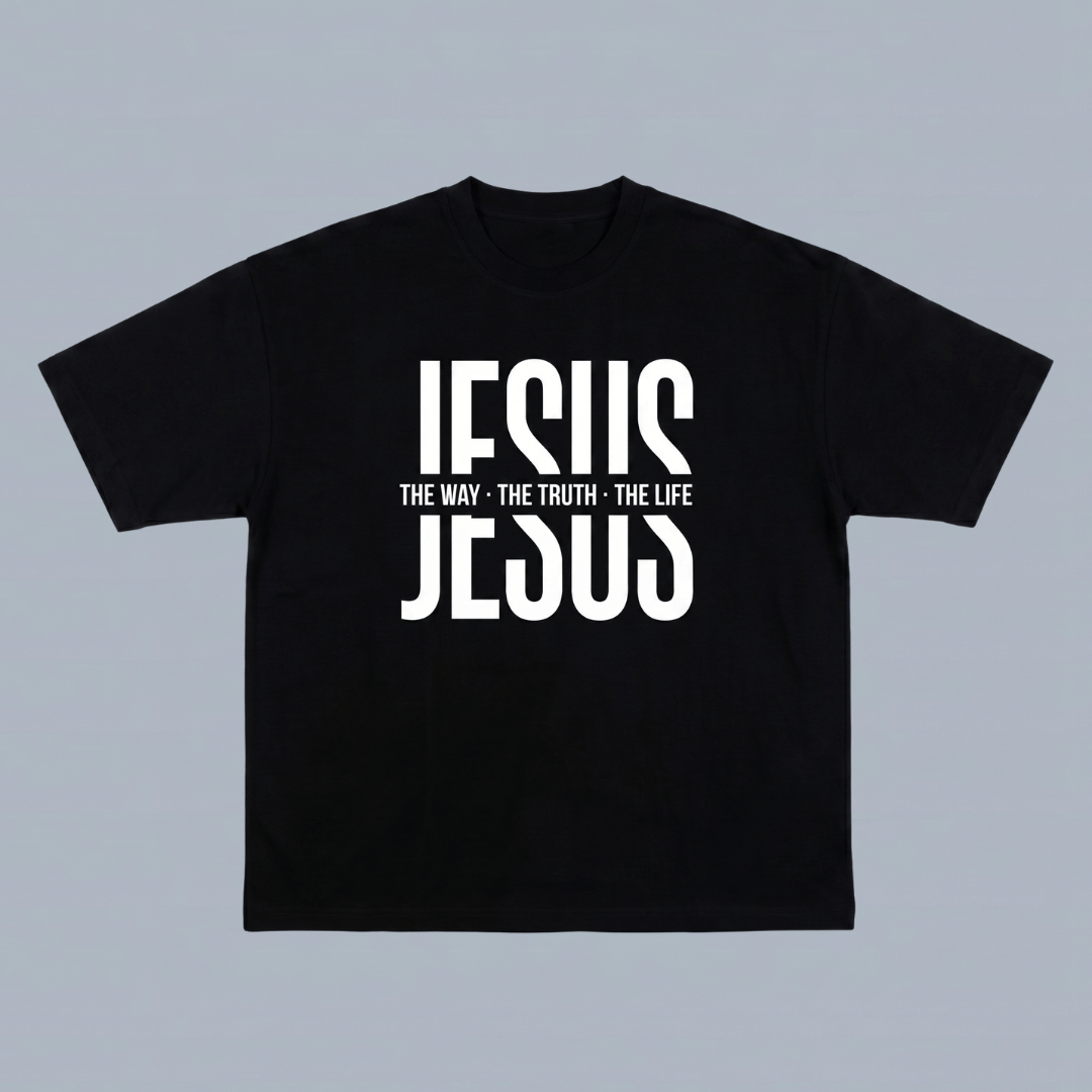 Tshirt oversized- NEGRA JESUS THE WAY / HOMBRE