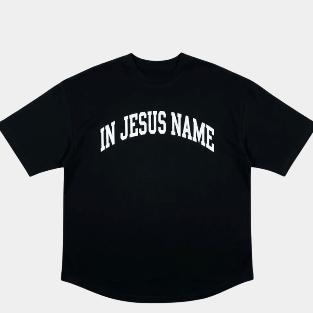 T-shirt oversized- IN JESUS NAME-MUJER