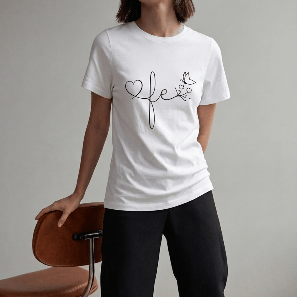 CAMISETA CORAZON FE MARIPOSA / MUJER