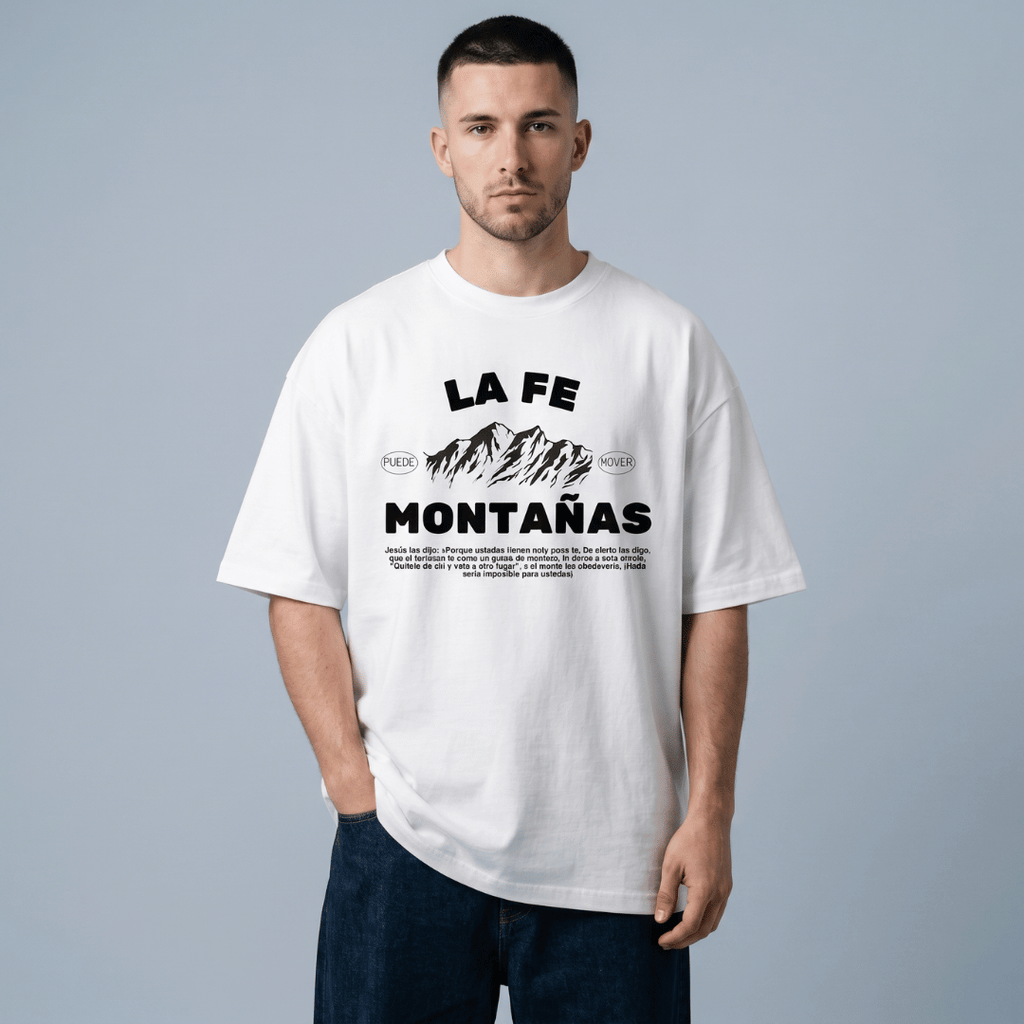 Tshirt oversized-BLANCO LA FE MUEVE MONTAÑAS