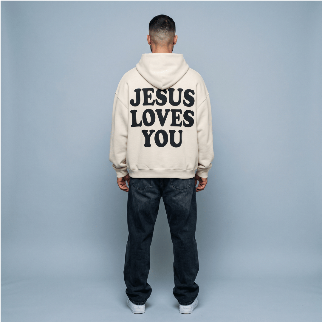 Sudadera UNISEX JESUS LOVE YOU BLANCO