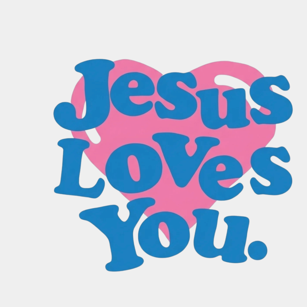 JESUS LOVES YOUS CORAZON ROSADO / MUJER