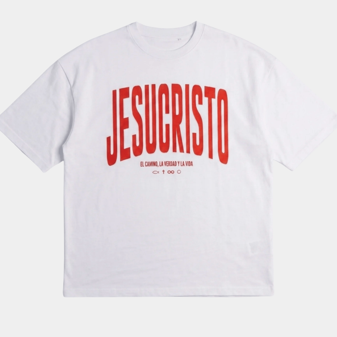 Tshirt-ROJO JESUCRISTO EL CAMINO LA VERDAD Y LA VIDA / HOMBRE