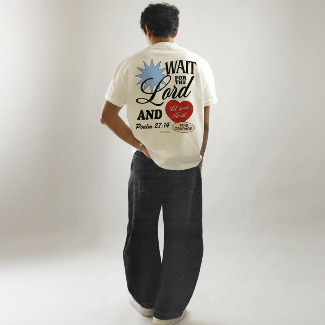 Tshirt-BLANCO Pralm 27:14 / HOMBRE