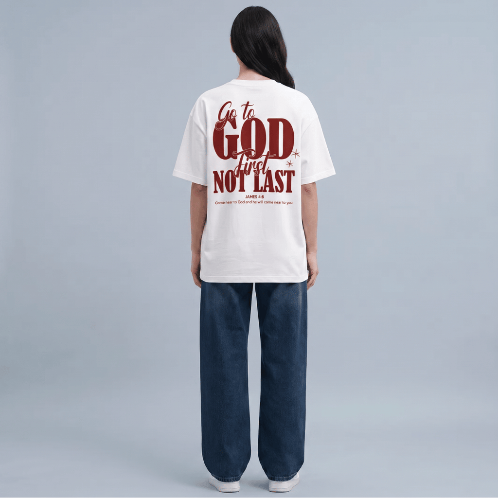 Tshirt oversized  GO TO GOD FIRST / MUJER