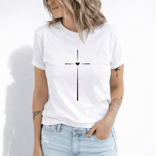 CAMISETA MUJER CORAZON CRUZ / MUJER