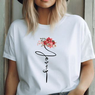 CAMISETA FLORES JESUS / MUJER