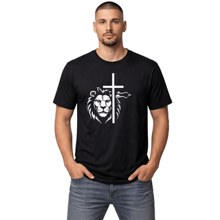 CAMISETA NEGRA LEON CRUZ JESUS / HOMBRE
