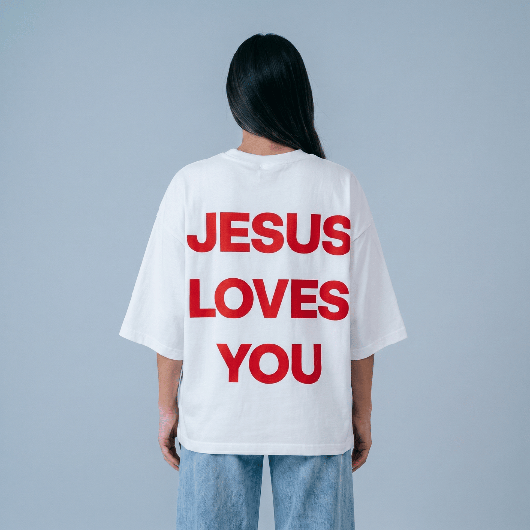 Tshirt oversized  JESUS LOVE YOU RED