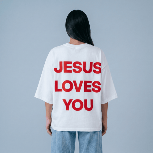 Tshirt oversized  JESUS LOVE YOU RED