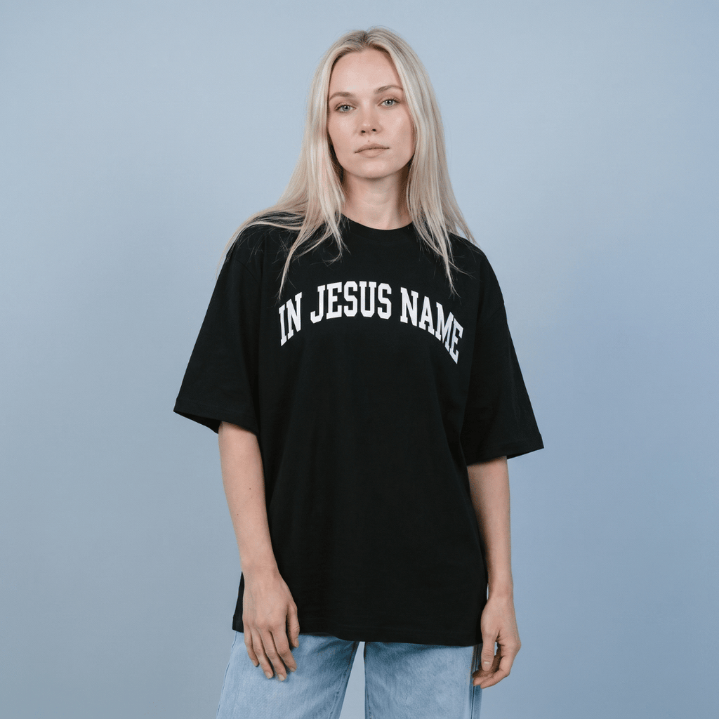 T-shirt oversized- IN JESUS NAME-MUJER