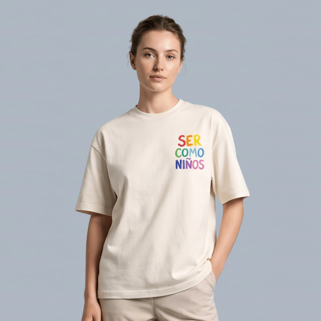 Tshirt oversized-BLANCO SER COMO NIÑOS / MUJER