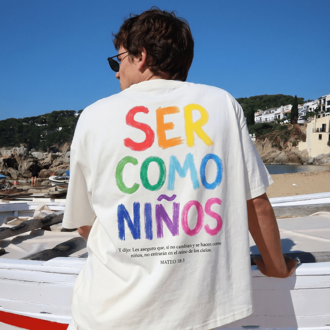 Tshirt oversized-BLANCO SER COMO NIÑOS / HOMBRE