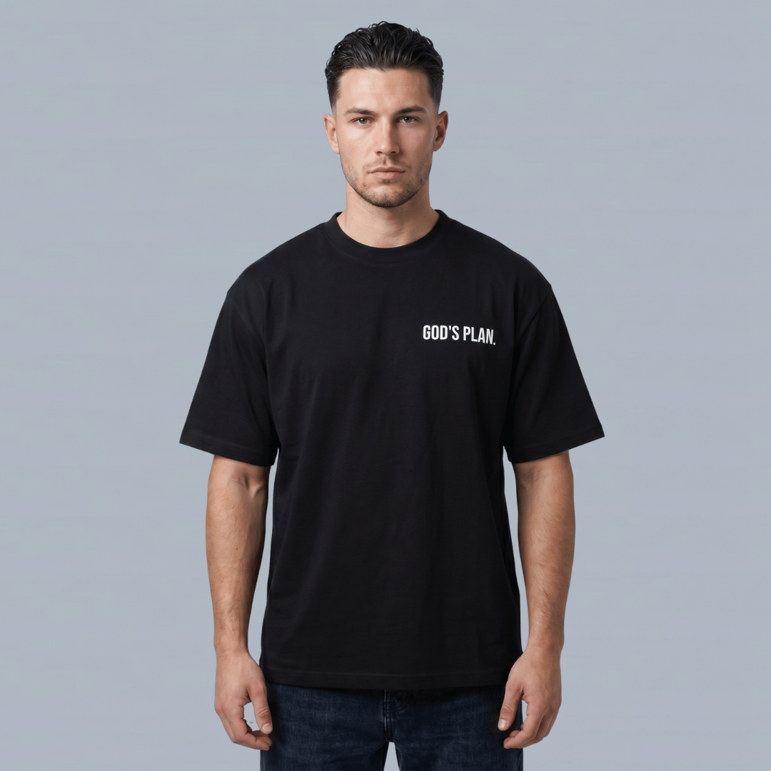 Tshirt oversized-NEGRO GOD IS PLAN / HOMBRE