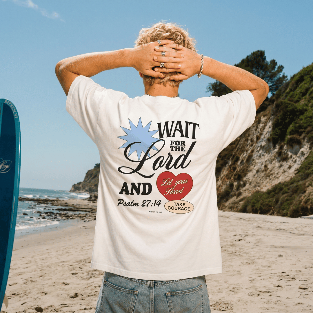 Tshirt-BLANCO Pralm 27:14 / HOMBRE