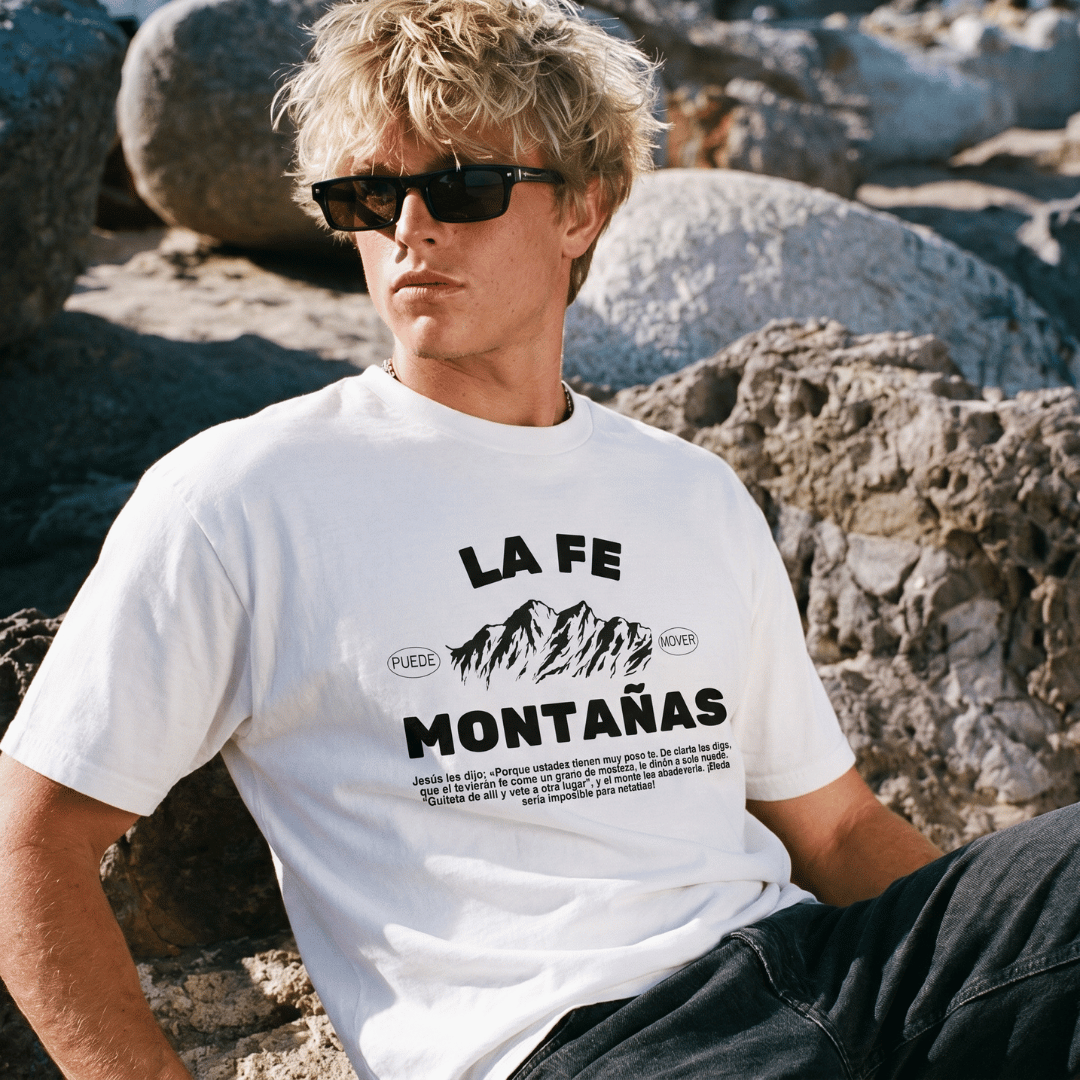 Tshirt-BLANCO LA FE MUEVE MONTAÑAS