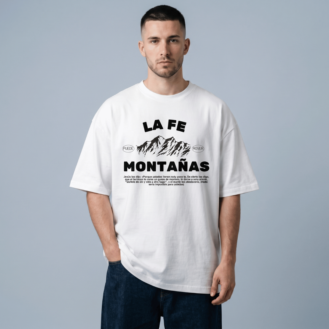 Tshirt-BLANCO LA FE MUEVE MONTAÑAS