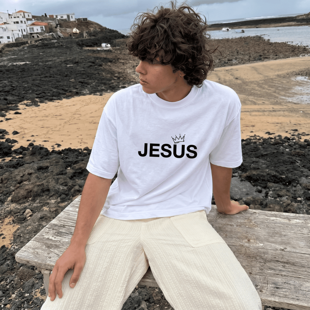 Tshirt-BLANCO JESUS CORONA / HOMBRE
