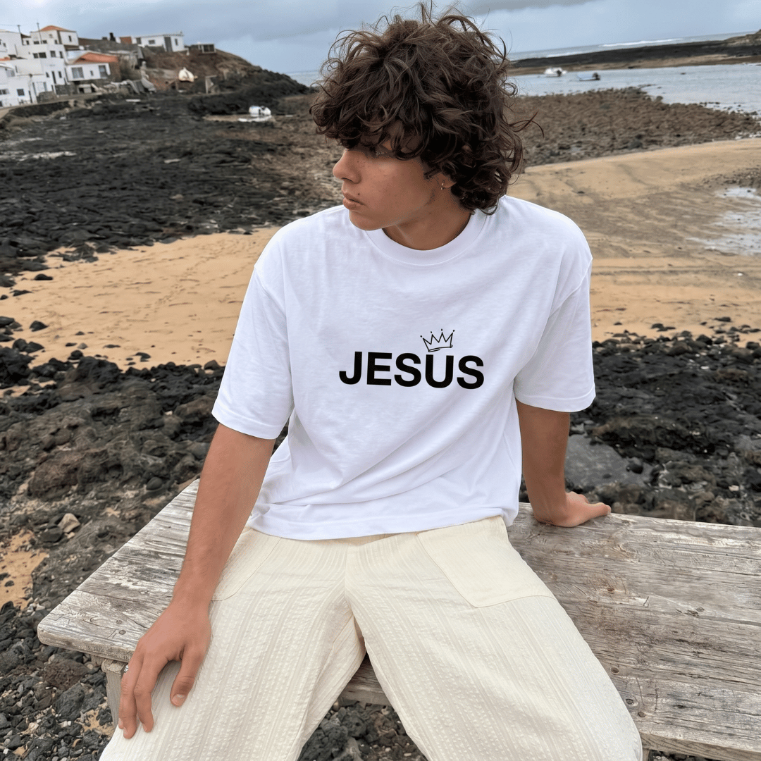 Tshirt-BLANCO JESUS CORONA / HOMBRE