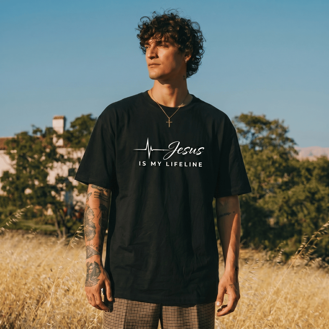Tshirt- JESUS IS MY LIFELINE / HOMBRE