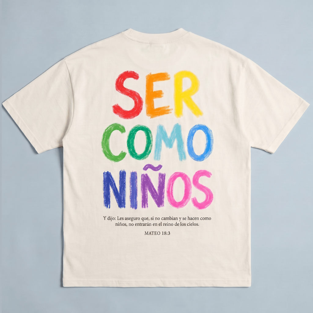 Tshirt oversized-BLANCO SER COMO NIÑOS / HOMBRE